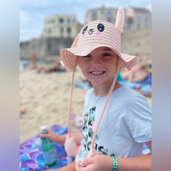 Girl's Hat Rabbit Ears Children Cap with Moving Ears - Summer Sunhat - Picture 1 of 15